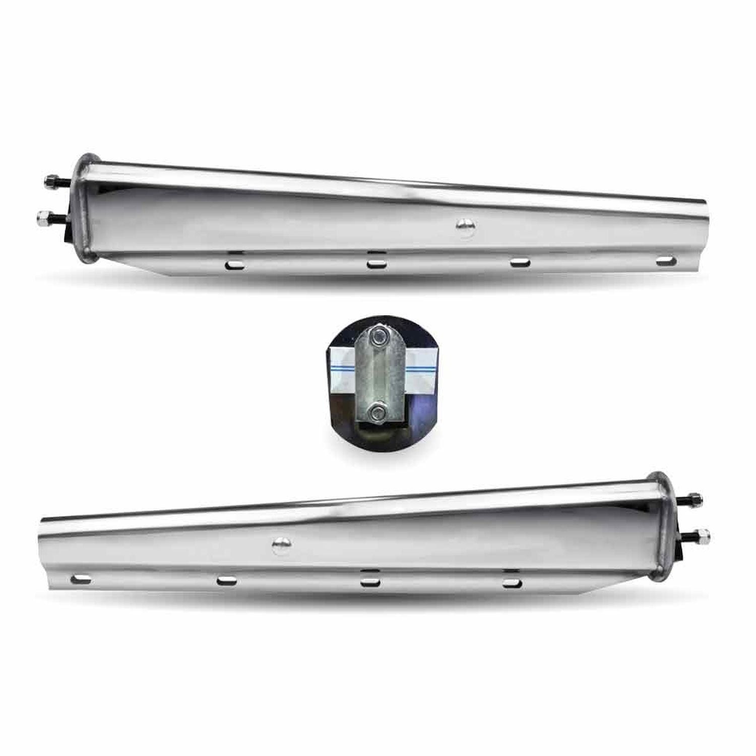 Colgador de guardafango completo cromado de 30" - espaciado de pernos de 2 1/2" - acero cromado de alta resistencia - Marca Trux