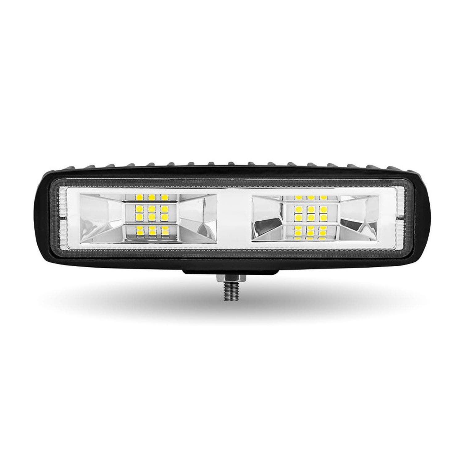 Lámpara de trabajo LED rectangular universal (6 diodos) - 1170 lúmenes - inundación - alto rendimiento - voltaje 10-30v dc - larga vida útil - Marca Trux